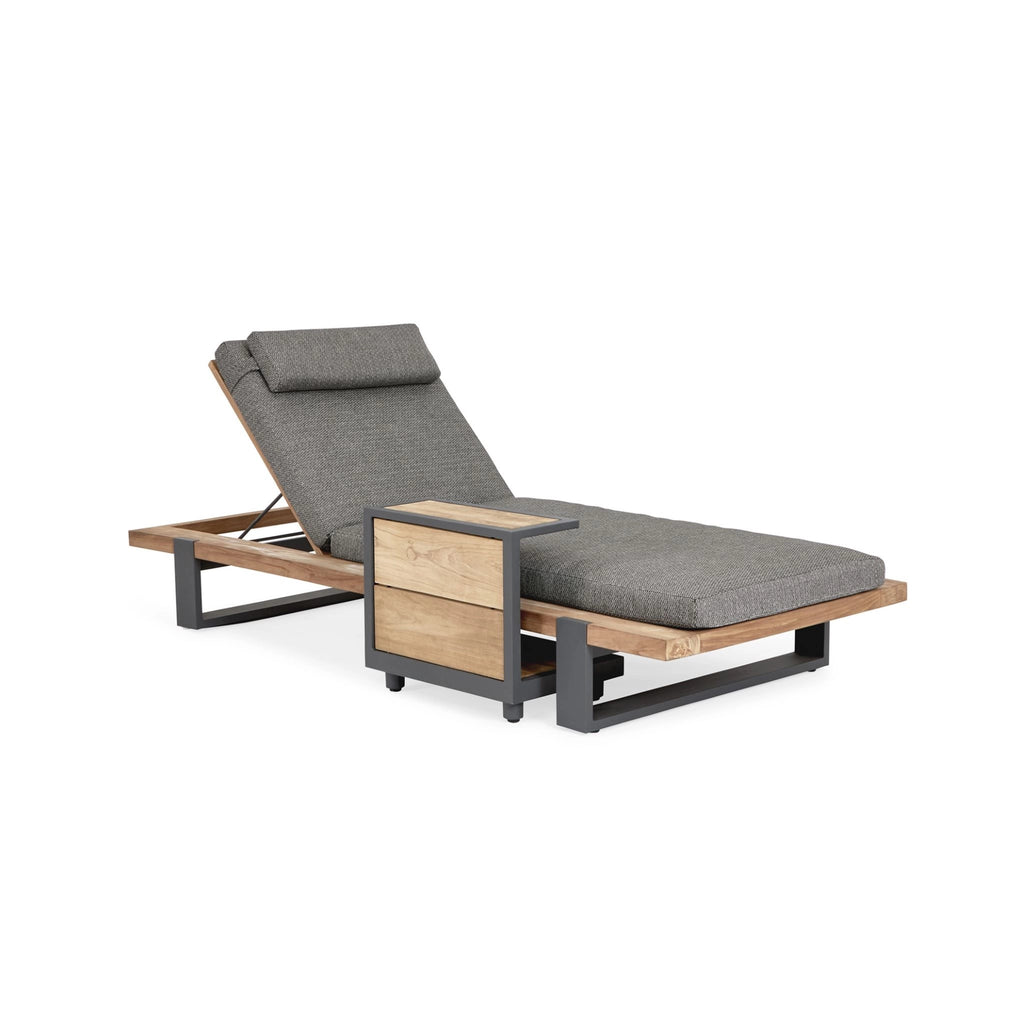 NARDO - Sun Lounger with Wooden Side Table - Suns | Milola 