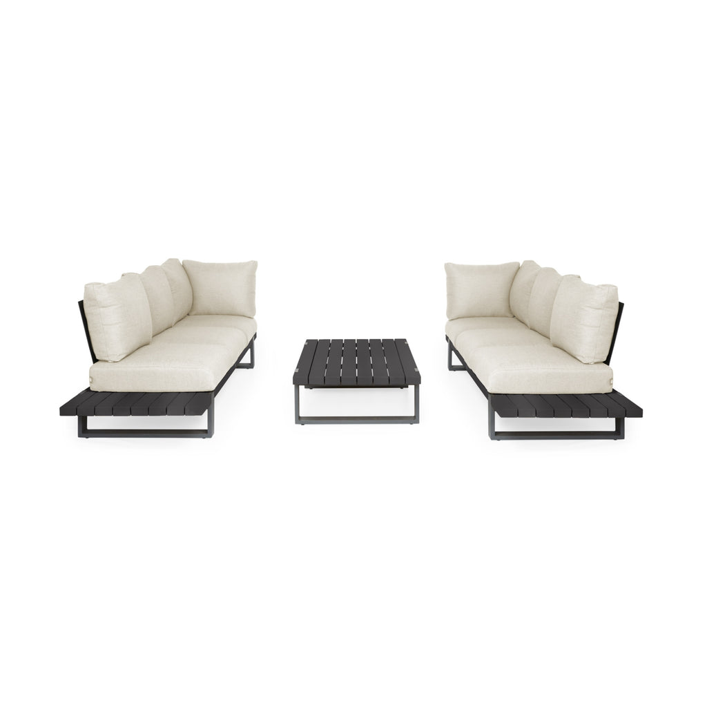 Nardo Sofa Set in Matt Black/Natural - Suns | Milola