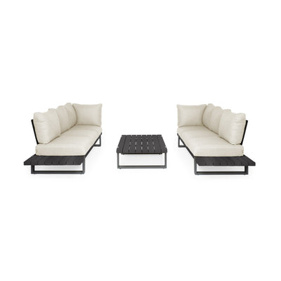 Nardo Sofa Set in Matt Black/Natural - Suns | Milola