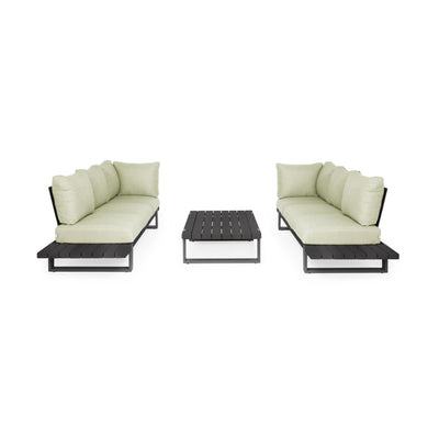 Nardo Sofa Set in Matt Black/Soft Green - Suns | Milola