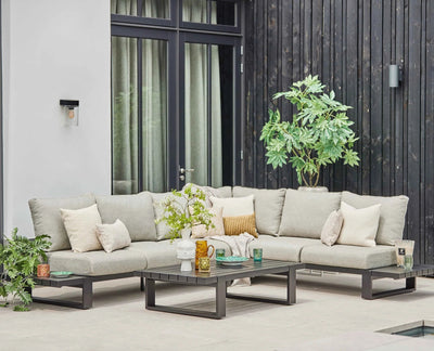 Nardo Sofa Set in Matt Black/Natural - Suns | Milola