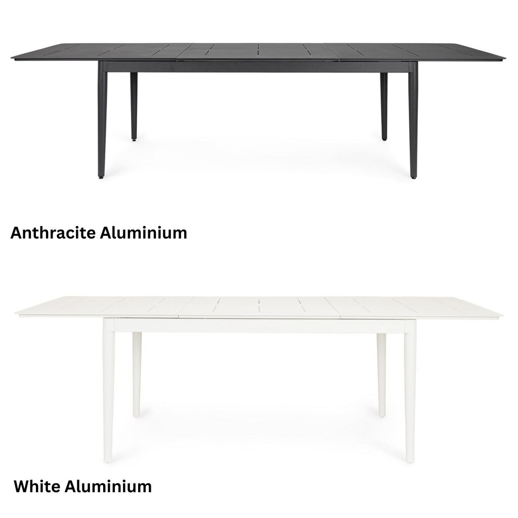 NEBULA Extendable Outdoor Table Set in Anthracite Aluminium - Bizzotto | Milola