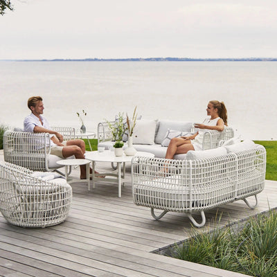 NEST - 2 Seater Outdoor Sofa in White Weave - Cane-Line | Milola