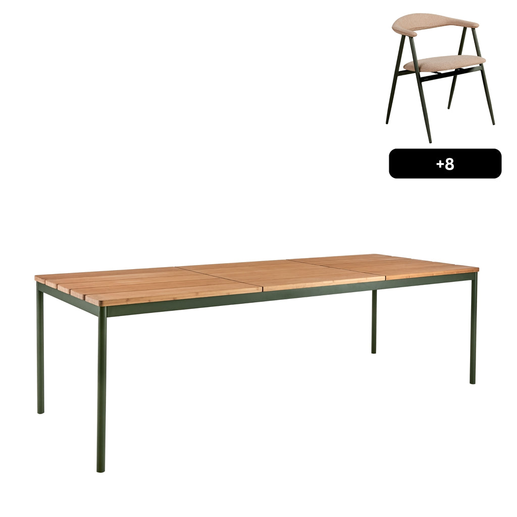 NOX Dining Table Set in Nordic Green - BRAFAB | Milola
