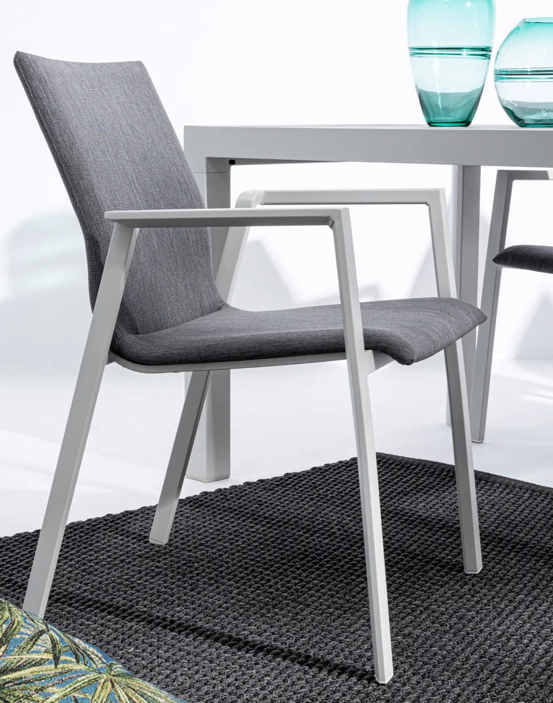ODEON Outdoor Dining Chair in White/Lunar - Bizzotto | Milola