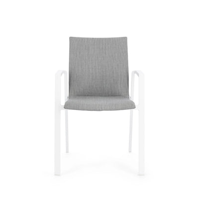 ODEON Outdoor Dining Chair in White/Grey - Bizzotto | Milola