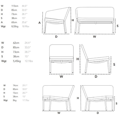 Ocean Modular Sofa - Outdoor Modular Sofa Dimensions - Cane-Line | Milola