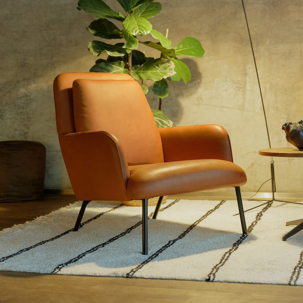 OLIVER Armchair in Tan Leather - Sits | Milola
