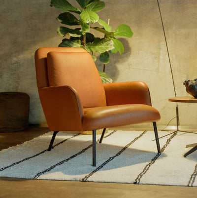 OLIVER Armchair in Tan Leather - Sits | Milola