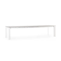 OTAVIO Ceramic Outdoor Extendable Dining Table in White Aluminium - Bizzotto | Milola