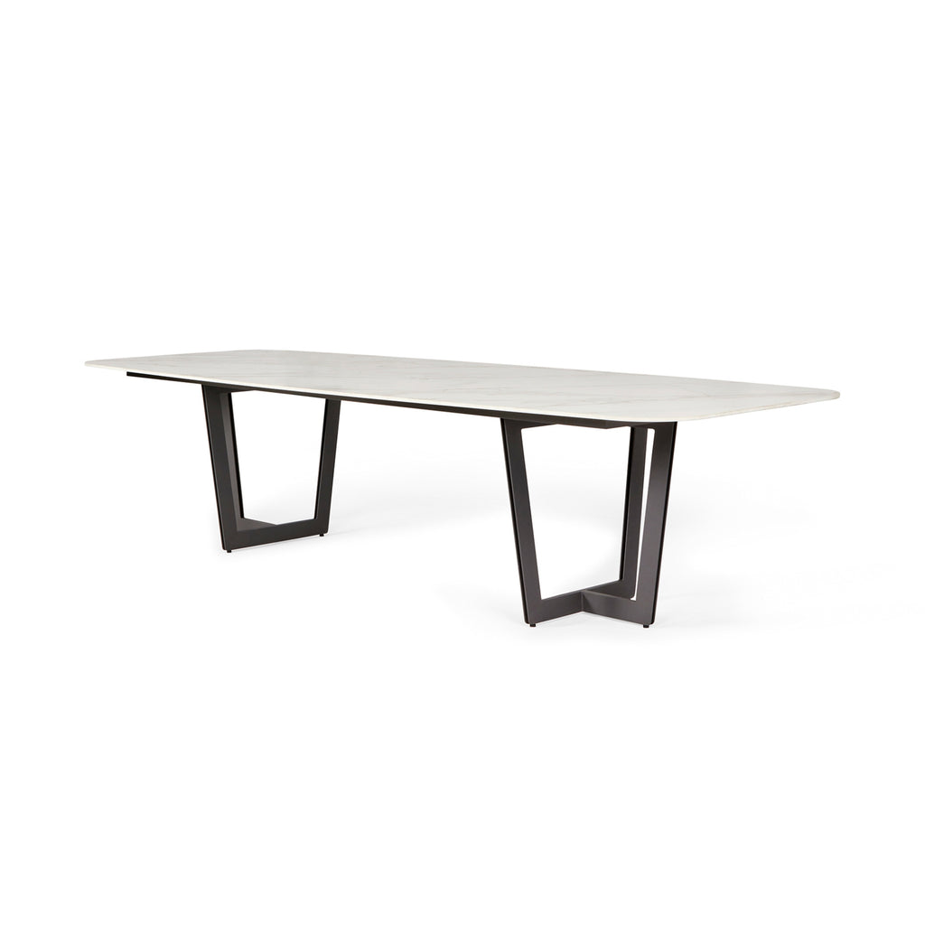 Palemo Neolith Stone Dining Table in Matt Royal Grey/Neolith White - Suns | Milola