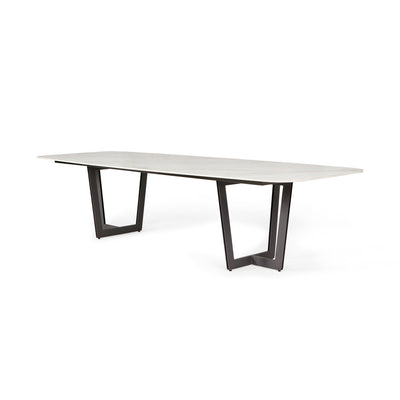 Palemo Neolith Stone Dining Table in Matt Royal Grey/Neolith White - Suns | Milola