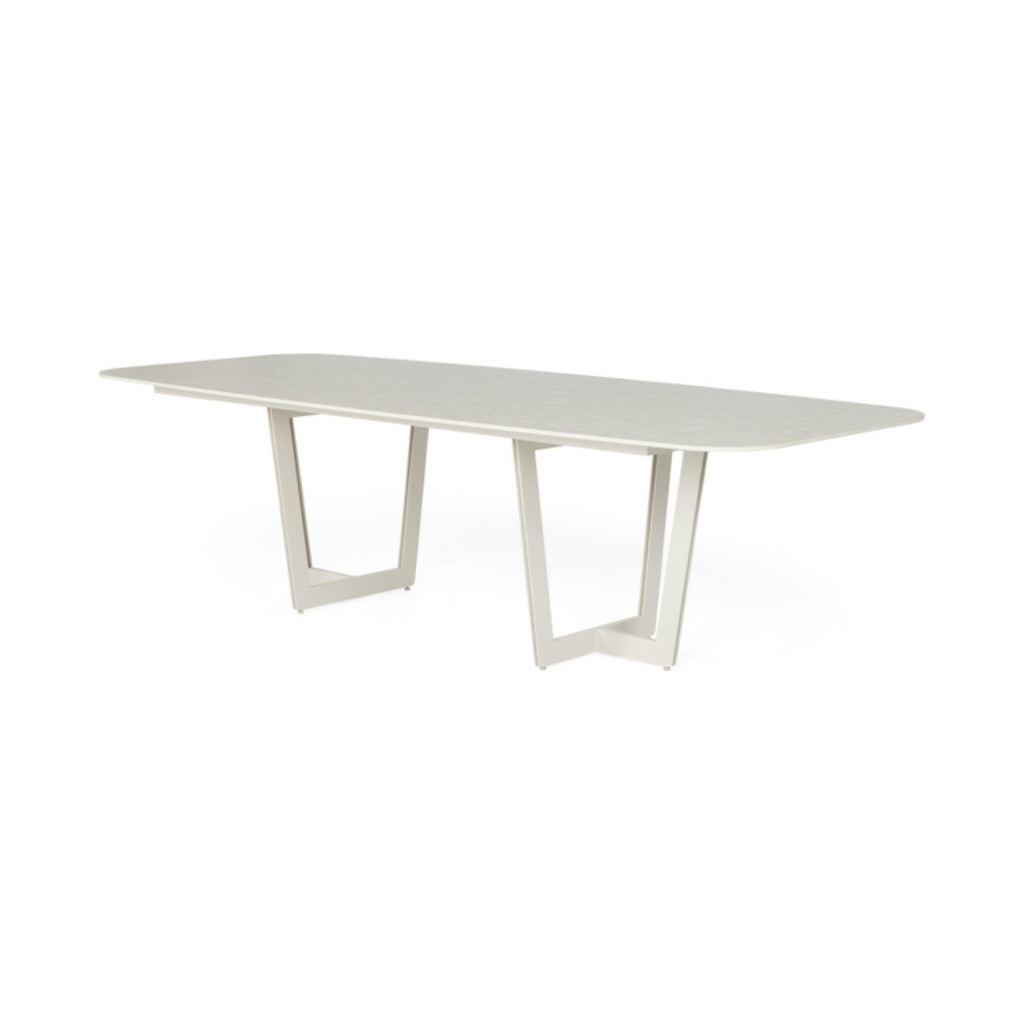 Palemo Neolith Stone Dining Table in Matt White/Neolith White - Suns | Milola