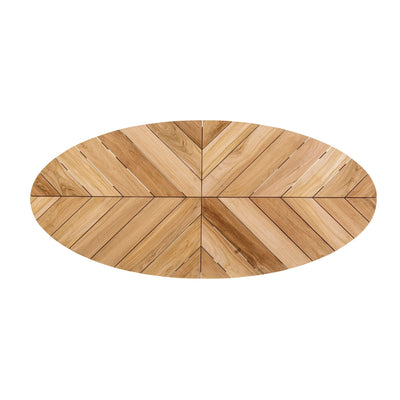 PALMDALE Oval Teak Outdoor Dining Table in Carbon - Bizzotto | Milola