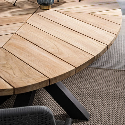 PALMDALE Oval Teak Outdoor Dining Table in Carbon - Bizzotto | Milola