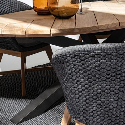 PALMDALE Oval Teak Outdoor Dining Table in Carbon - Bizzotto | Milola