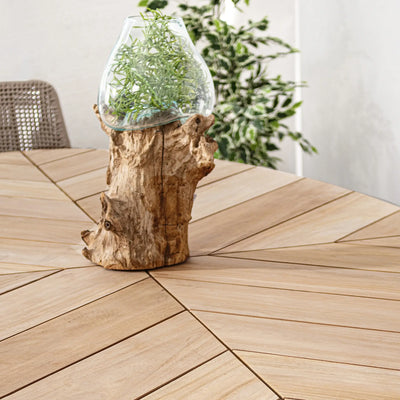 PALMDALE Oval Teak Outdoor Dining Table in Carbon - Bizzotto | Milola