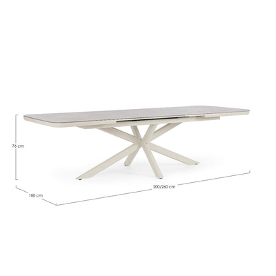 PASCAL Sintered Stone Outdoor Extendable Dining Table Dimensions - Bizzotto | Milola