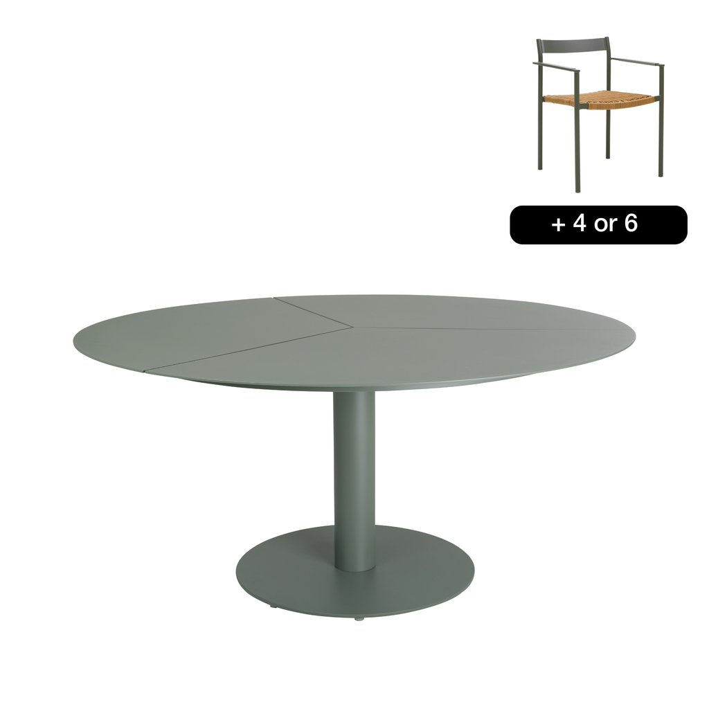 PEACE Outdoor Dining Set in Anthracite/Natural - BRAFAB | Milola