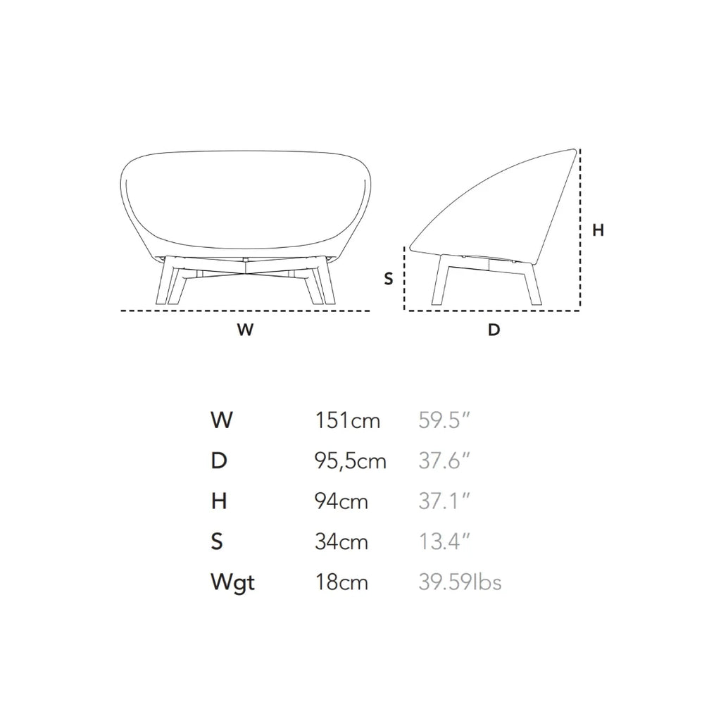 Peacock 2-Seater Outdoor Sofa - Elegant Outdoor Sofa Dimensions - Cane-Line | Milola