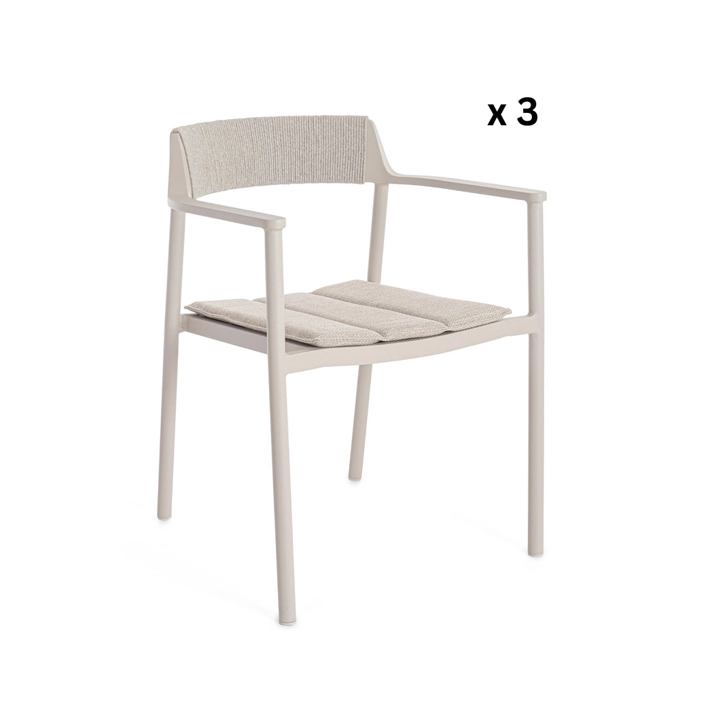 ROPERY Esszimmerstühle für den Außenbereich, 3er-Set - OUTLET