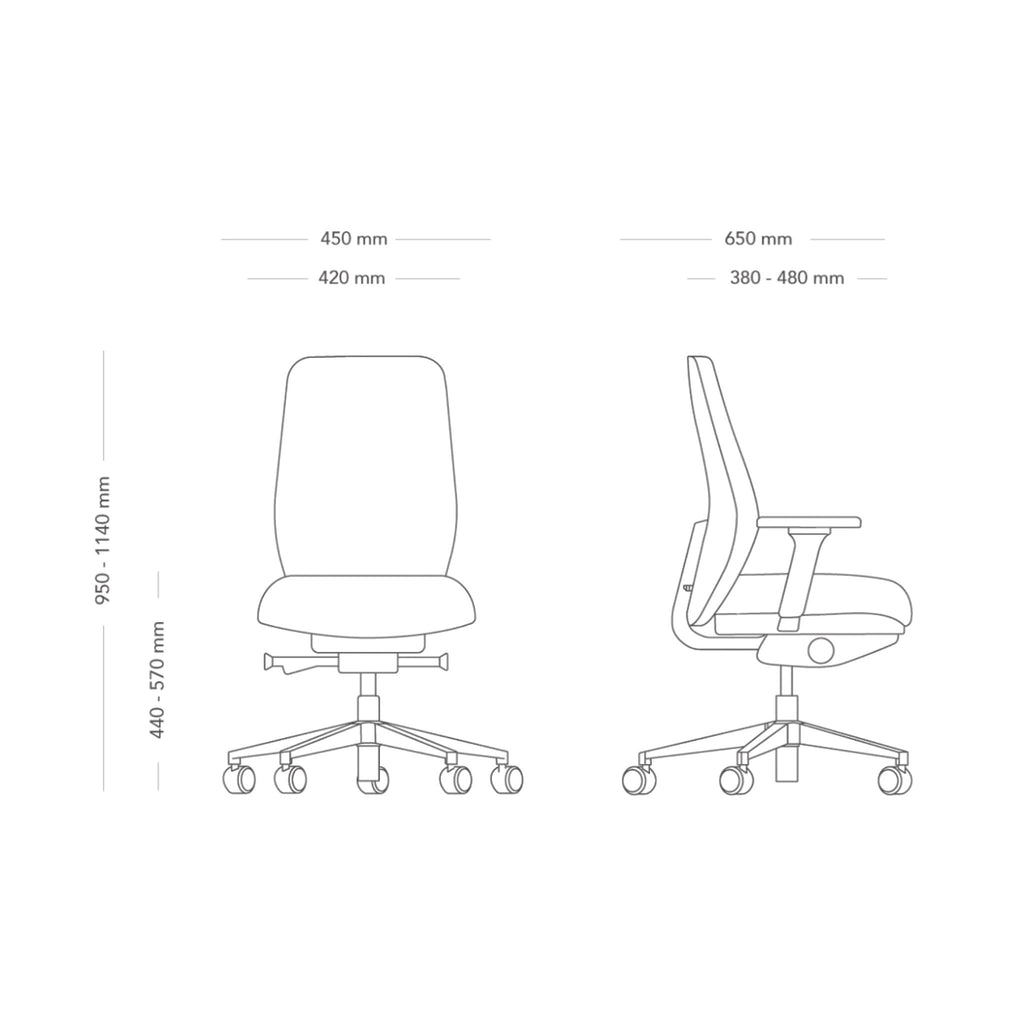 Chaise de travail SAVO Soul - Noir / Dossier rembourré