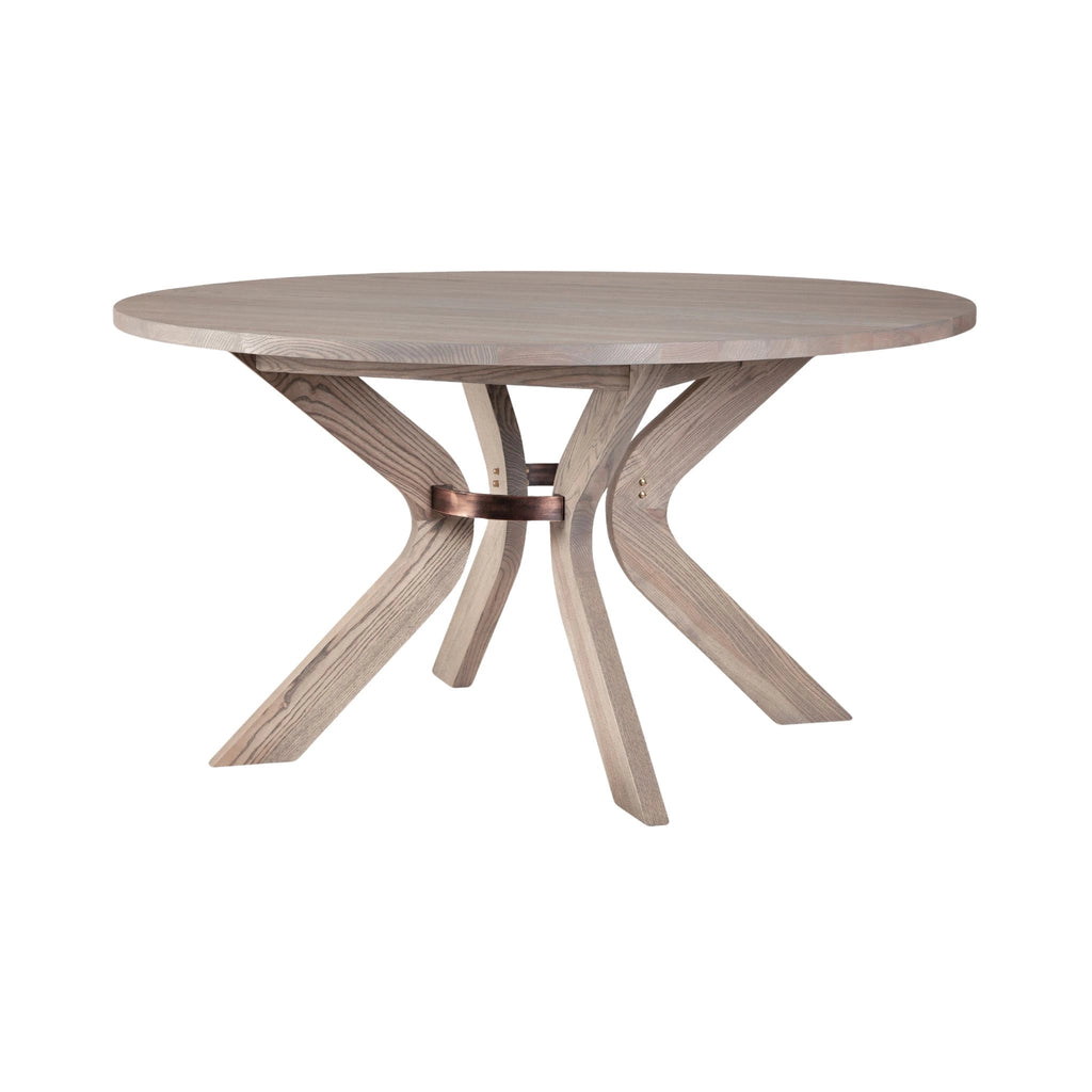 Table à manger ronde en bois massif SYDNEY - Extensible