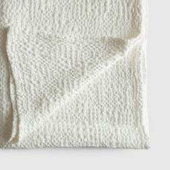 TANA Cotton Blanket in White - Bolzan | Milola