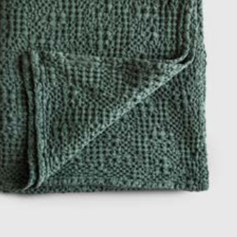 TANA Cotton Blanket in green - Bolzan | Milola