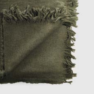 AGNELLINA Wool Blanket in Olive Green - Bolzan | Milola