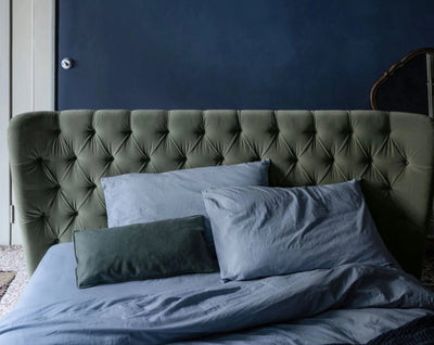 Selene Storage Bed - Classic Upholstered Bed in Green - Bolzan | Milola