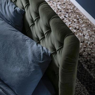 Selene Storage Bed - Classic Upholstered Bed in Green - Bolzan | Milola