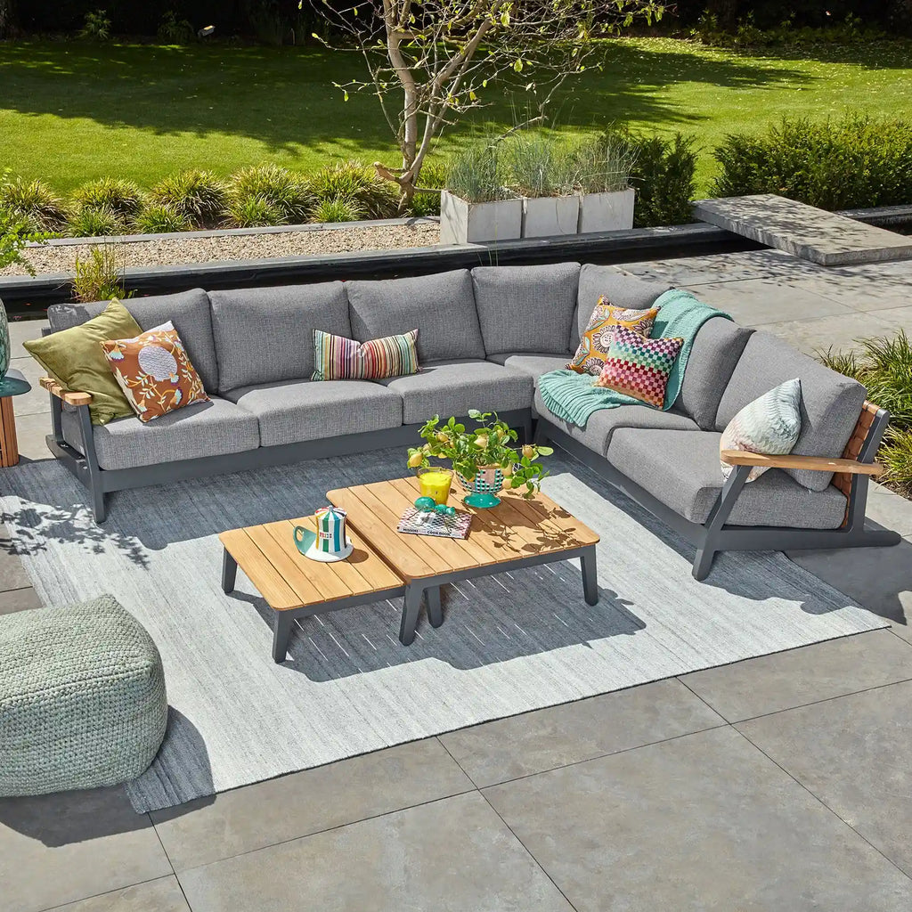 SIENA - Garden Corner Sofa Set in Anthracite - Suns | Milola
