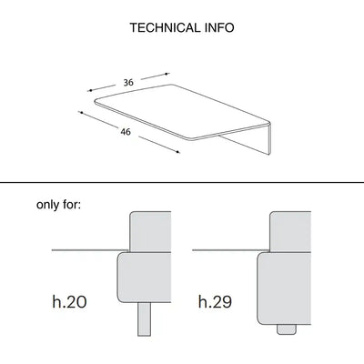 SLIM - Bedside Table - Technical Info - Bolzan | Milola