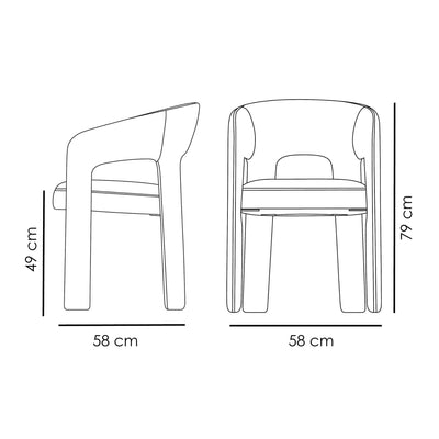 SPLENDOR Armchair Dimensions - Danform | Milola