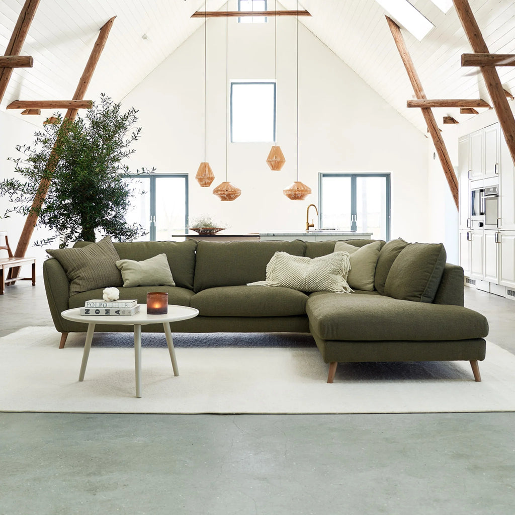 STELLA Corner Sofa in Olive Brown - Sits | Milola