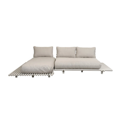 STICKS Outdoor Platform Sofa with Chaise Longue in Sand - Cane-Line | Milola