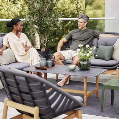 STRINGTON - Outdoor Lounge Chair with Teak - Cane-Line | Milola