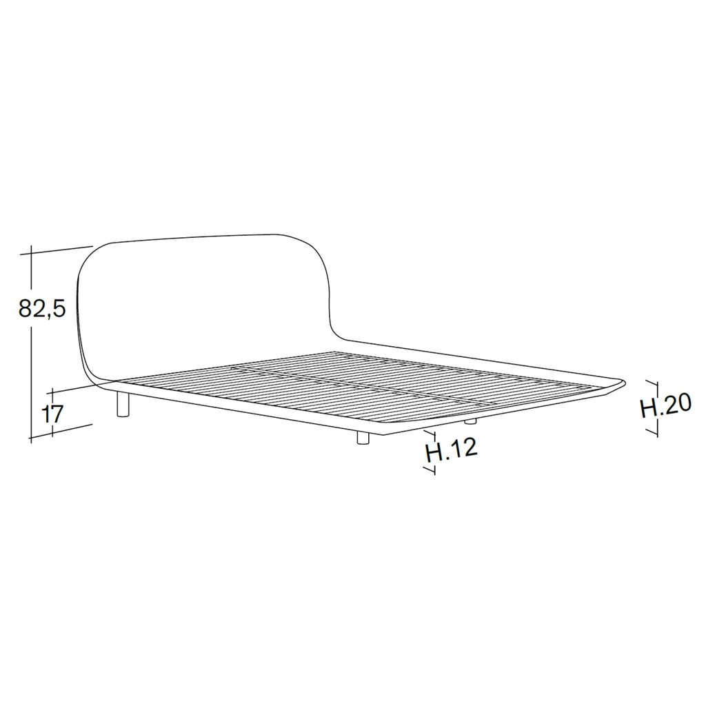Tata Bed - Upholstered Bed with Reclining Cushions - Bolzan | Milola