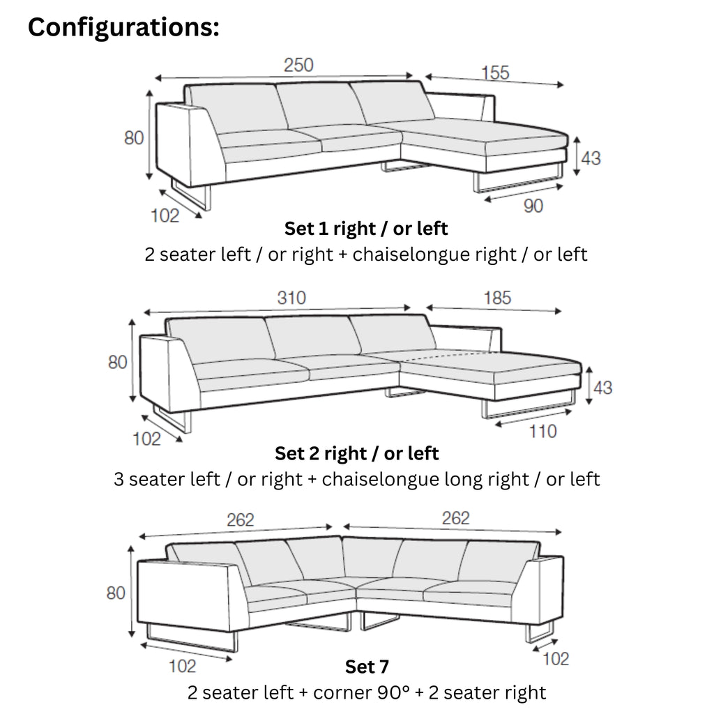 TOKYO Corner Sofa configuration - Sits | Milola