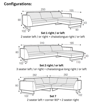 TOKYO Corner Sofa configuration - Sits | Milola