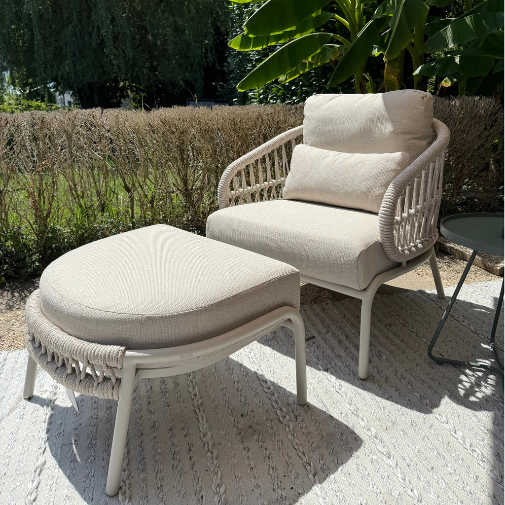TOSCA Outdoor-Lounge-Sessel mit Fußhocker - OUTLET