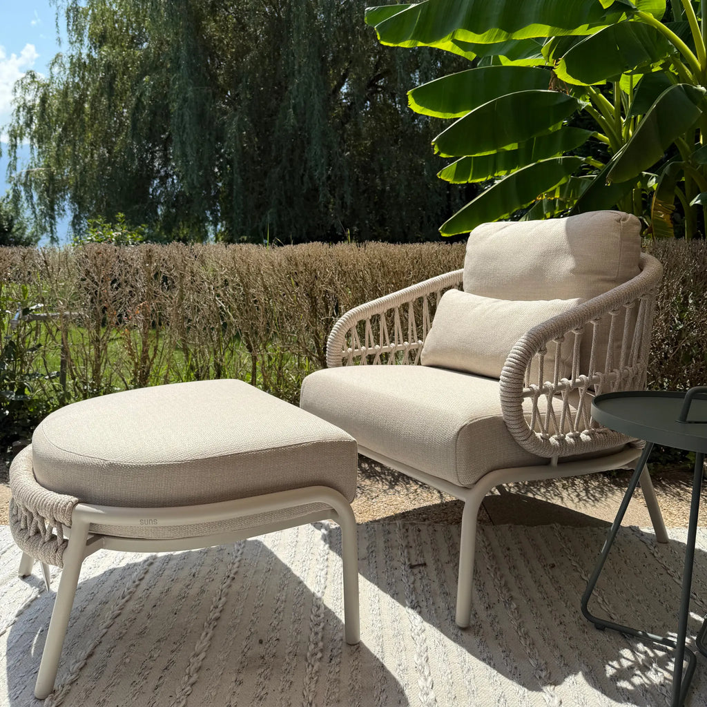 TOSCA Outdoor-Lounge-Sessel mit Fußhocker - OUTLET