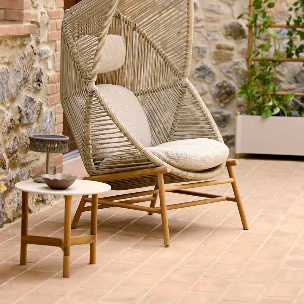Twist Outdoor Coffee Table - Elegant Outdoor Coffee Table in Travertine Look - Cane-Line | Milola