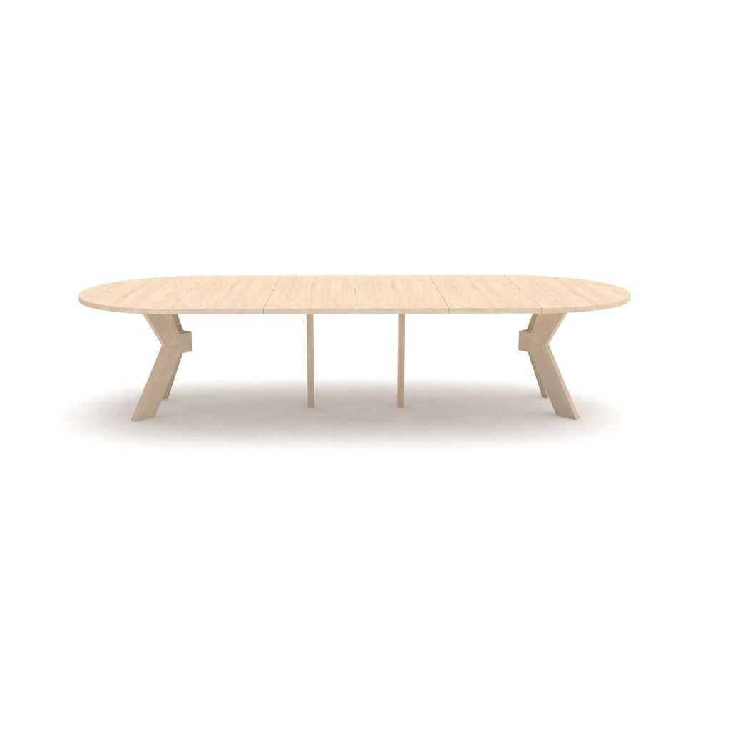 MONOGRAM STEEL Round Extendable 120-220CM Solid Natural Oak Dining Table - OUTLET