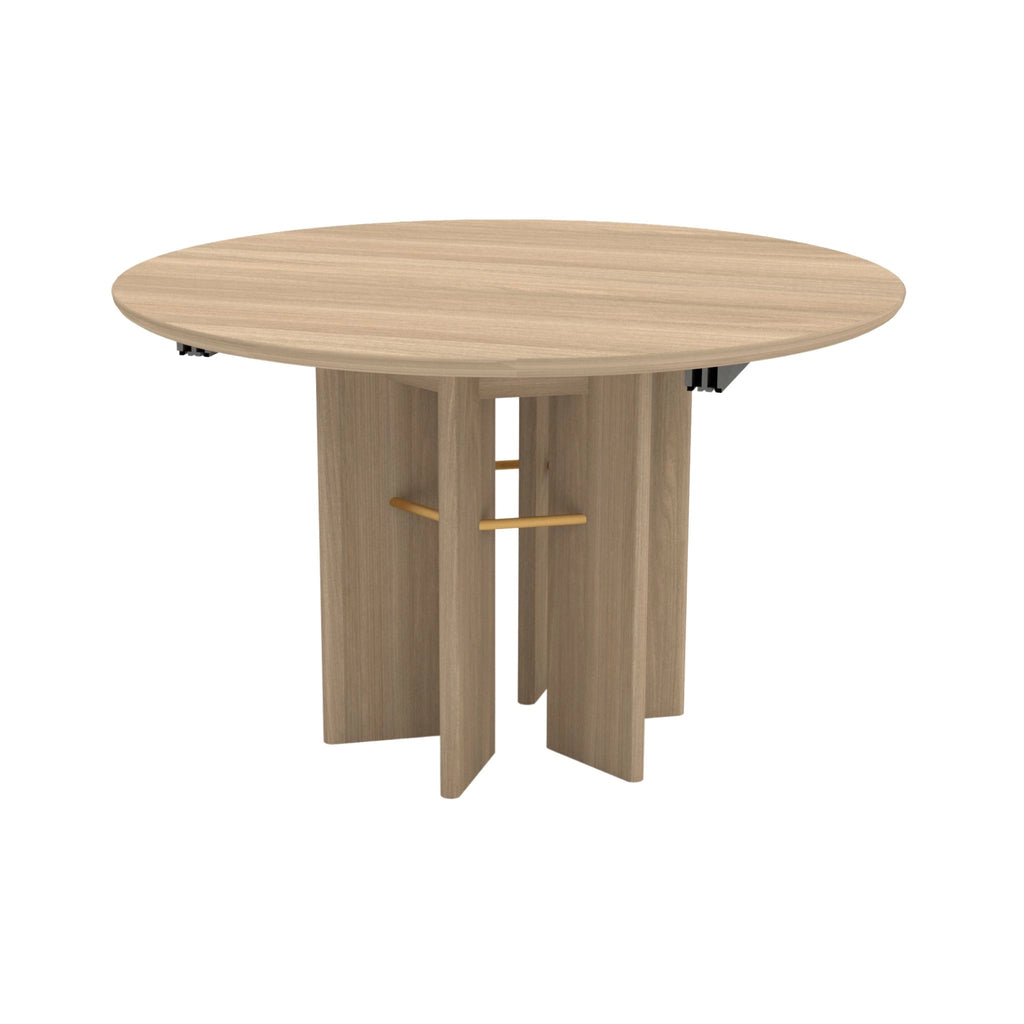 VELVET Solid Wood Round Extendable Dining Table with Fan Legs in Natural Oiled Oak - Kristensen Kristensen | Milola