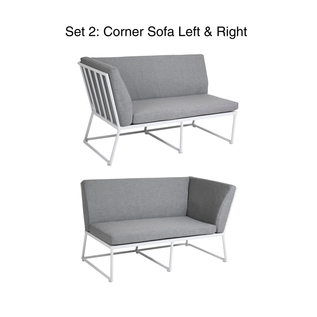 VENCE Outdoor Sofa Set - Left and Right Corner -  Pearl Grey - Brafab | Milola