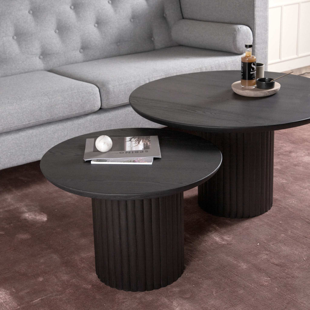 VELVET-Coffee Table-Ribbed Column Leg - Kristensen Kristensen | Milola