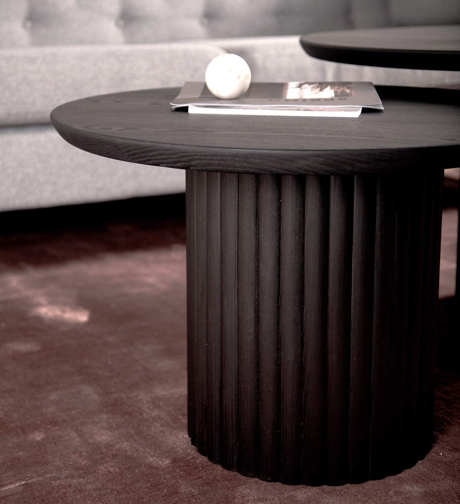 VELVET-Coffee Table-Ribbed Column Leg - Kristensen Kristensen | Milola