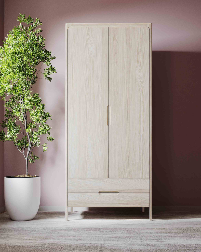 SIRLIG - Wooden Wardrobe with Drawers - Minimalist Design | Milola